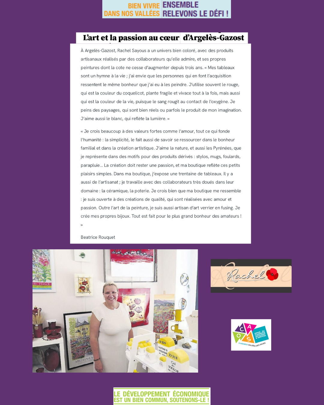 visuel article presse galerie rachel