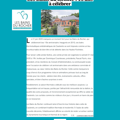 Les Bains du Rocher fêtent leurs 15 ans !
